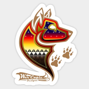 Protecting the people Brown Wolf Sticker